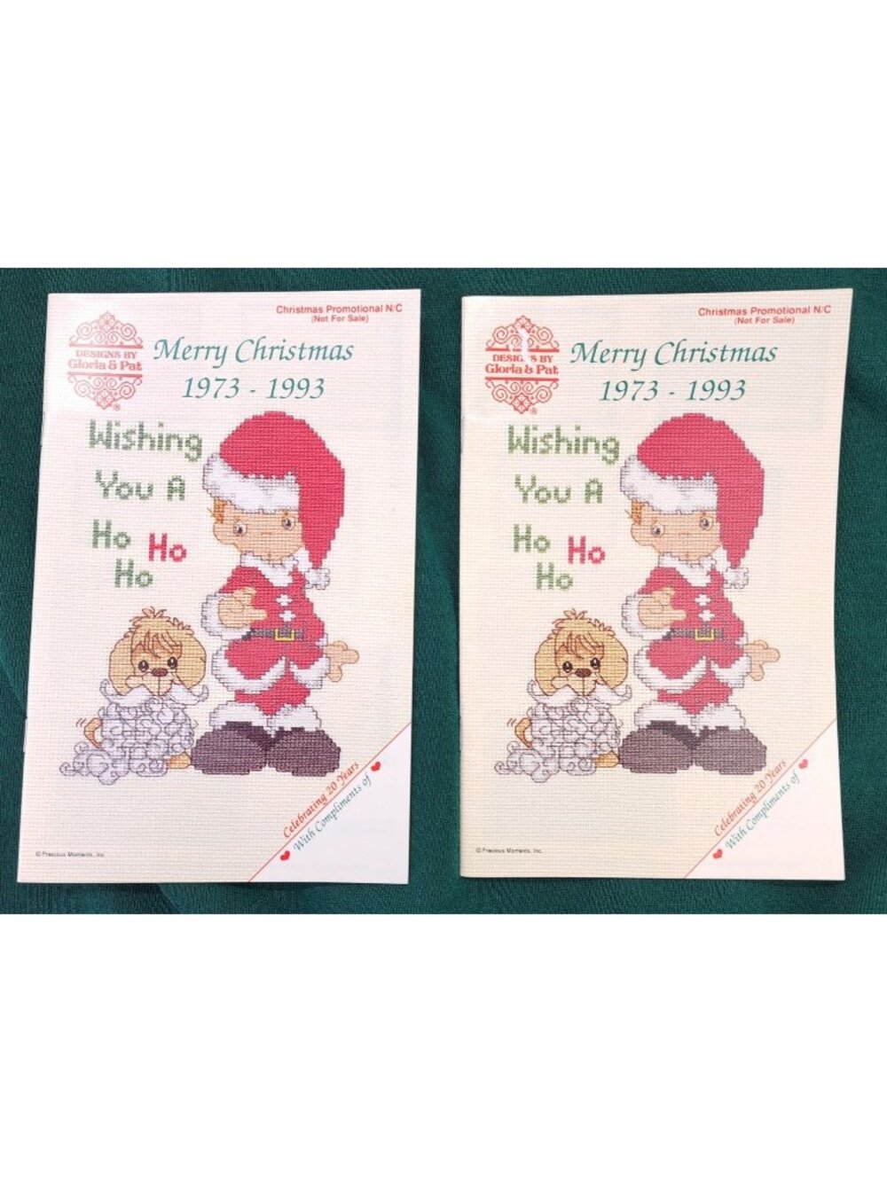 Vintage Christmas Cross-Stitch Pattern Book Gloria Pat Lot Of 2 Precious Moments